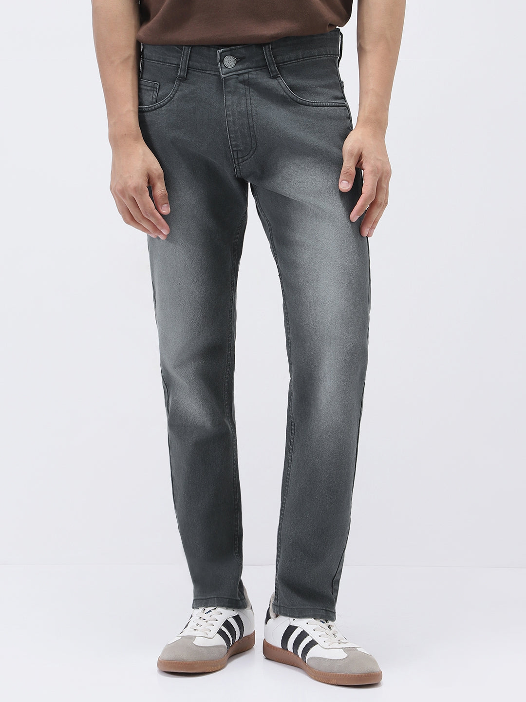 Men's Grey Slim Fit Stretch Jeans