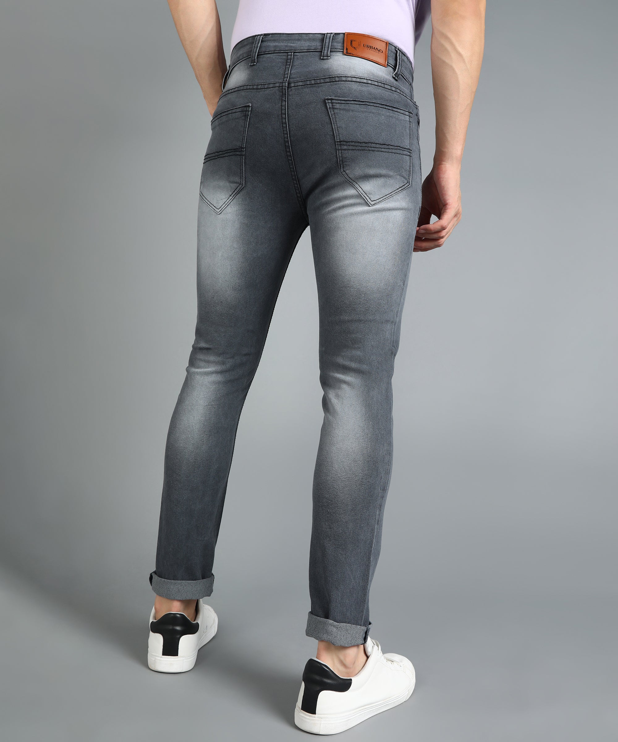 Men's Grey Slim Fit Stretchable Jeans