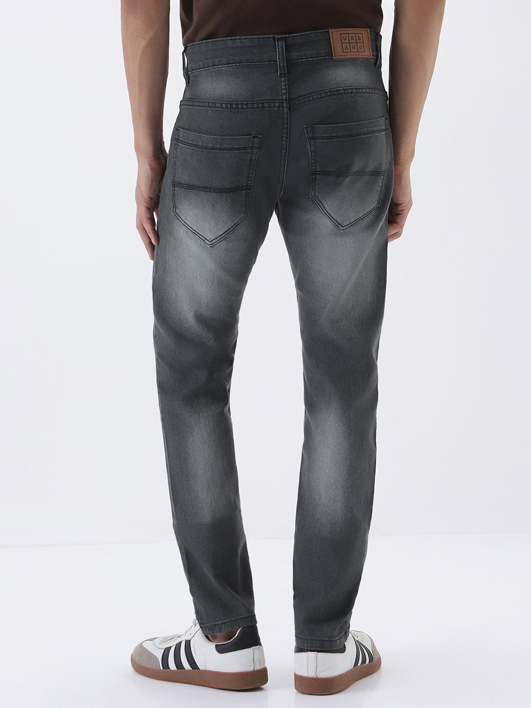 Men's Grey Slim Fit Stretch Jeans