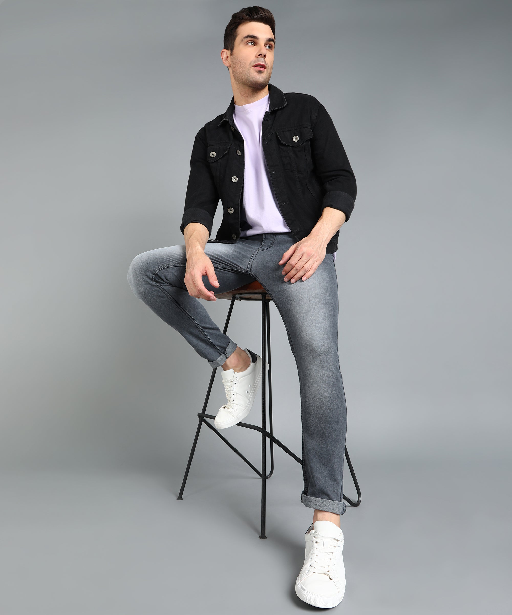 Men's Grey Slim Fit Stretchable Jeans