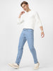 Men's Ice Blue Slim Fit Washed Jeans Stretchable