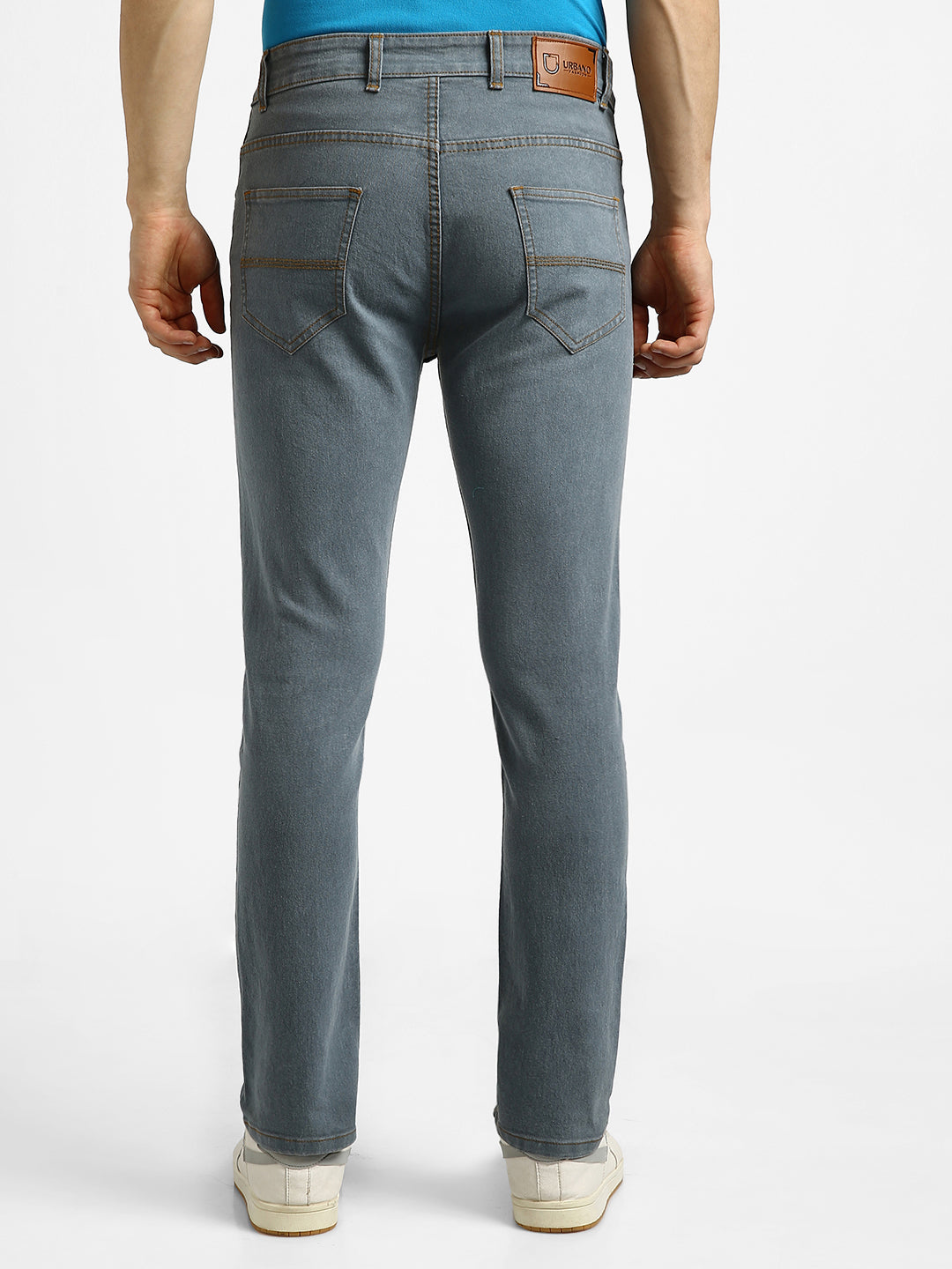 Urbano Fashion Men's Light Grey Slim Fit Washed Jeans Stretchable