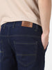 Men's Dark Blue Slim Fit Washed Jeans Stretchable