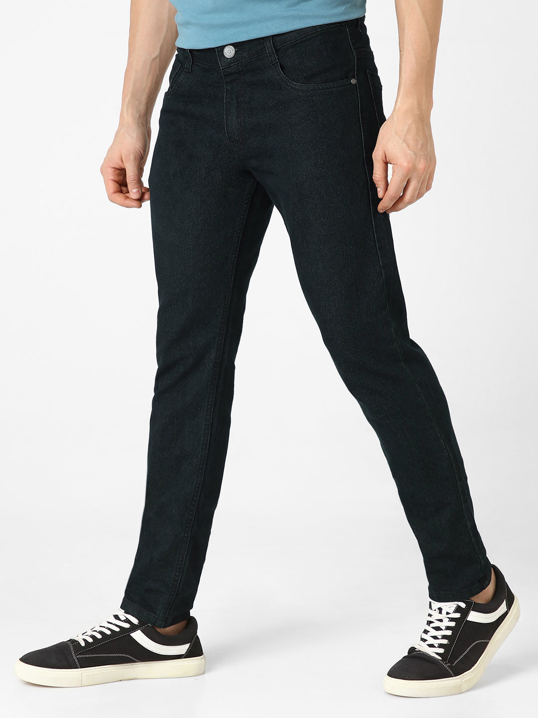 Men's Green Slim Fit Jeans stretchable