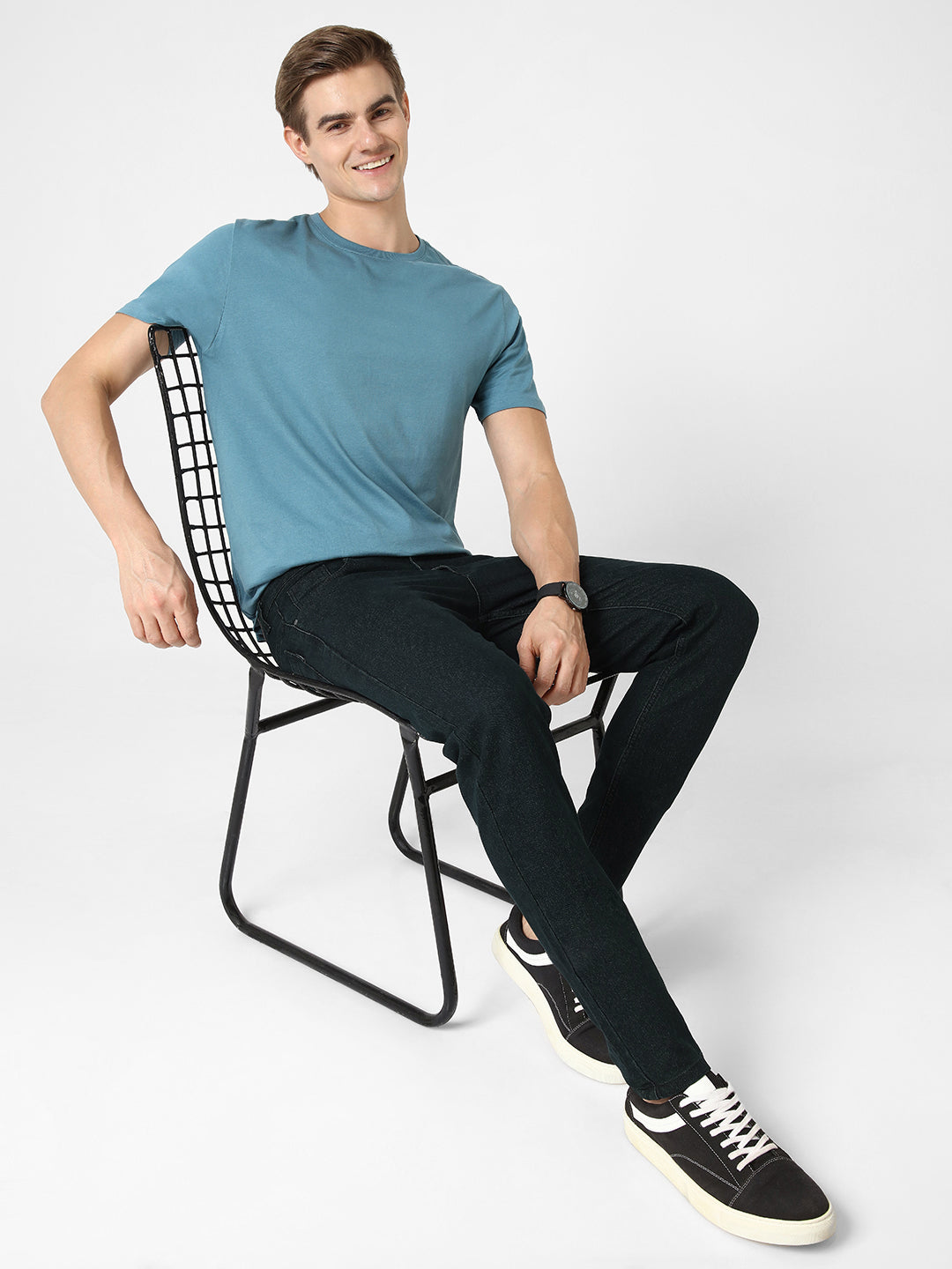 Men's Green Slim Fit Jeans stretchable