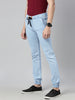 Men's Ice Blue Slim Fit Washed Jogger Jeans Stretchable