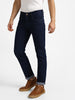 Men's Dark Blue Regular Fit Washed Jeans Stretchable