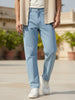 Men's Ice Blue Regular Fit Washed Jeans Stretchable