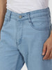 Men's Ice Blue Regular Fit Washed Jeans Stretchable