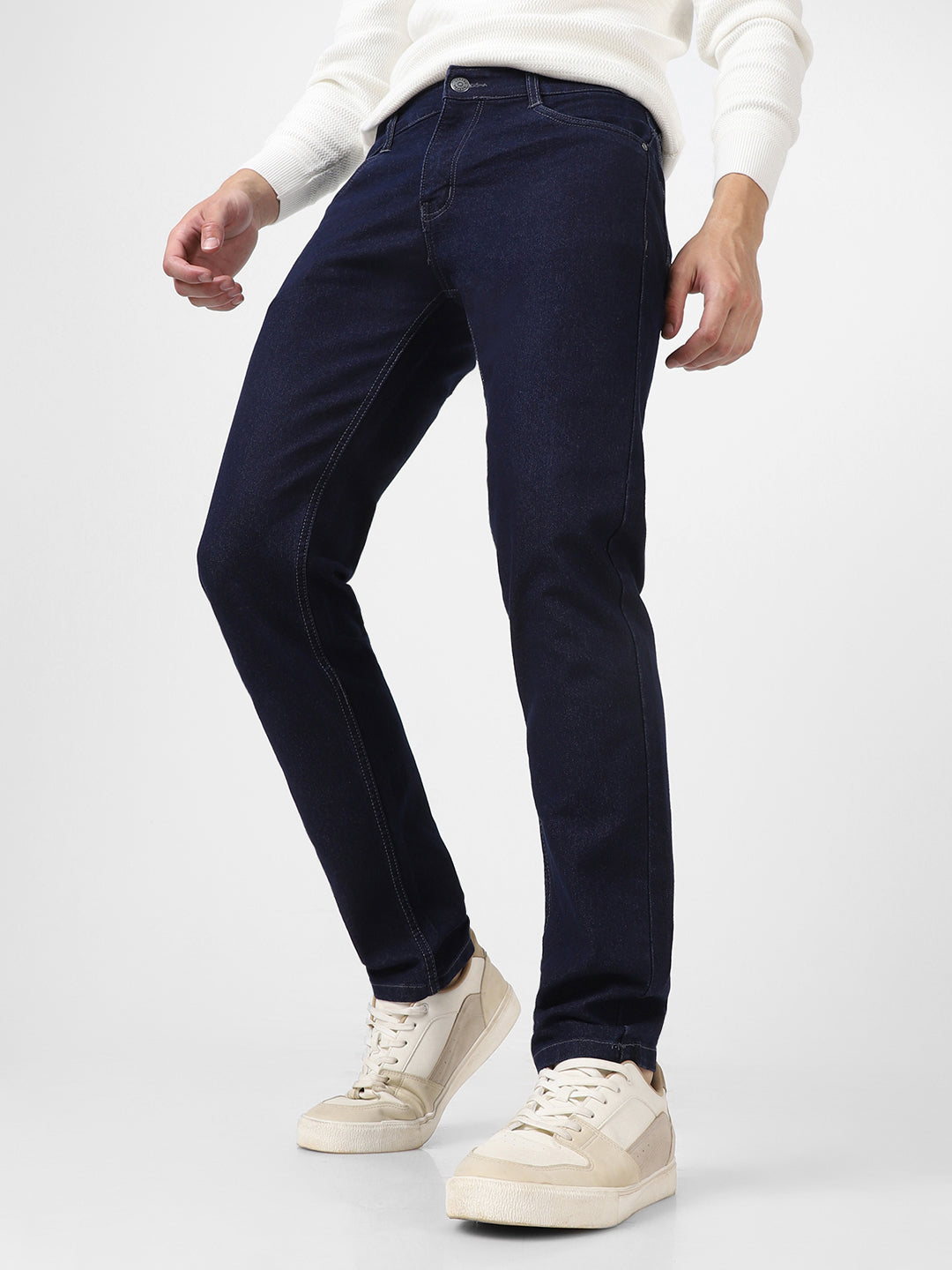 Men's Dark Blue Slim Fit Denim Jeans Stretchable