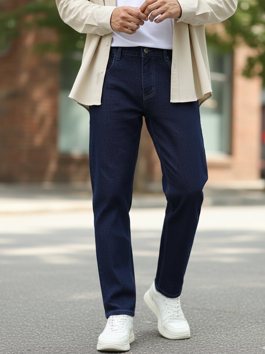 Men's Dark Blue Slim Fit Denim Jeans Stretchable