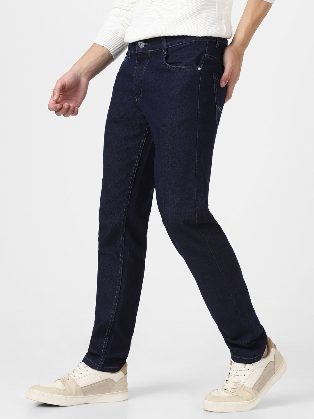 Men's Dark Blue Slim Fit Denim Jeans Stretchable