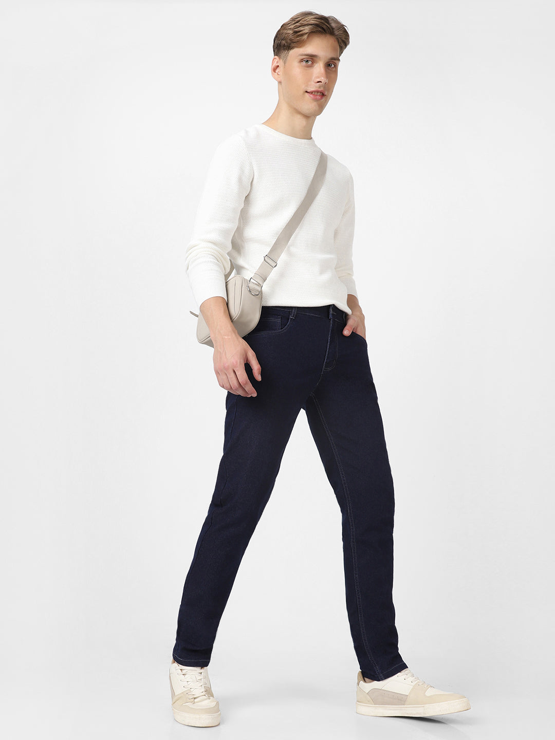 Men's Dark Blue Slim Fit Denim Jeans Stretchable