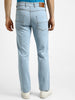 Men's Ice Blue Regular Fit Washed Jeans Stretchable