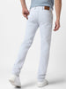 Men's Whitish Grey Regular Fit Washed Jeans Stretchable