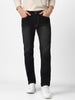Men's Black Regular Fit Washed Jeans Stretchable