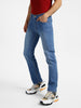 Men's Lightish Blue Regular Fit Washed Jeans Stretchable