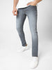 Men's Grey Slim Fit Washed Jeans Stretchable