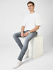 Men's Grey Slim Fit Washed Jeans Stretchable