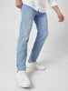 Men's Ice Blue Slim Fit Washed Jeans Stretchable
