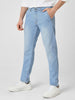 Men's Ice Blue Slim Fit Washed Jeans Stretchable