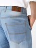Men's Ice Blue Slim Fit Washed Jeans Stretchable