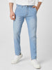 Men's Ice Blue Slim Fit Washed Jeans Stretchable
