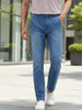 Men's Light Blue Slim Fit Washed Jeans Stretchable
