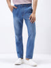 Men's Light Blue Slim Fit Washed Jeans Stretchable