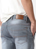 Men's Grey Slim Fit Washed Jeans Stretchable