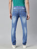Men's Light Blue Slim Fit Washed Jogger Jeans Stretch