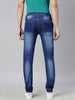 Men's Blue Slim Fit Washed Jogger Jeans Stretch
