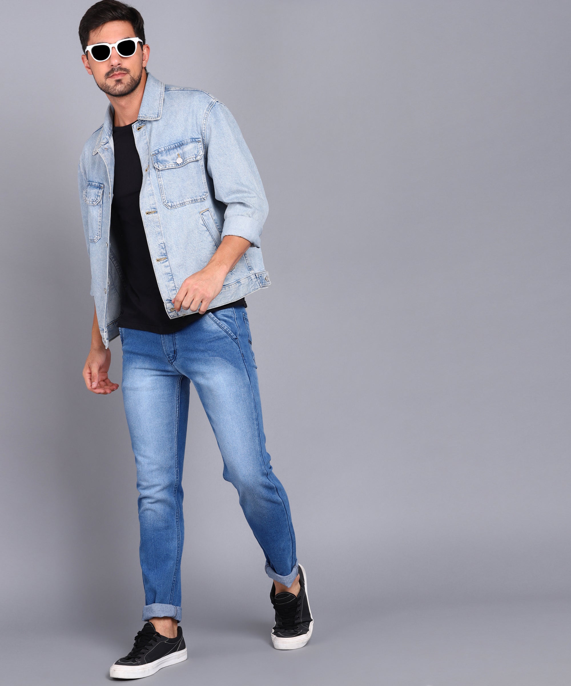 Urbano Fashion Men's Light Blue Slim Fit Stretchable Jeans