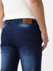 Men's Dark Blue Regular Fit Washed Jeans Stretchable