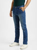 Men's Light Blue Regular Fit Washed Jeans Stretchable