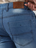 Men's Light Blue Regular Fit Washed Jeans Stretchable