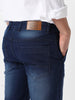 Men's Blue Regular Fit Washed Jeans Stretchable