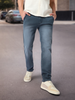 Men's Grey Regular Fit Washed Jeans Stretchable