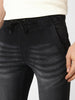Men's Black Slim Fit Washed Jogger Jeans Stretchable