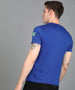 Urbano Fashion Men's Royal Blue Graphic Printed Round Neck Half Sleeve Slim Fit Cotton T-Shirt