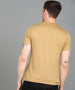 Men's Khaki Graphic Printed Round Neck Half Sleeve Slim Fit Cotton T-Shirt