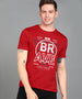 Urbano Fashion Men's Red Graphic Printed Round Neck Half Sleeve Slim Fit Cotton T-Shirt