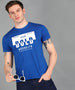 Urbano Fashion Men's Royal Blue Graphic Printed Round Neck Half Sleeve Slim Fit Cotton T-Shirt