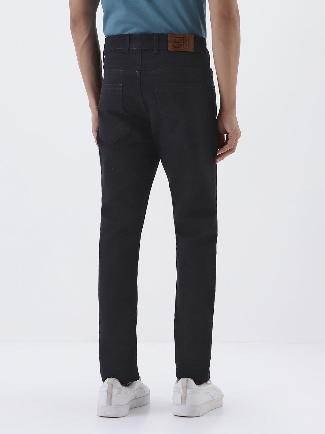 Men's Black Slim Fit Solid Jeans Stretchable