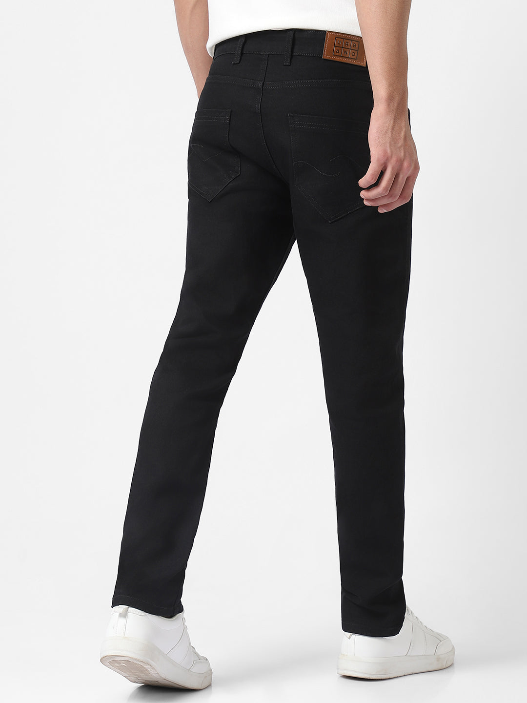 Men's Black Slim Fit Solid Jeans Stretchable