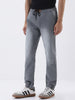 Men's Light Grey Slim Fit Stretch Jogger Jeans
