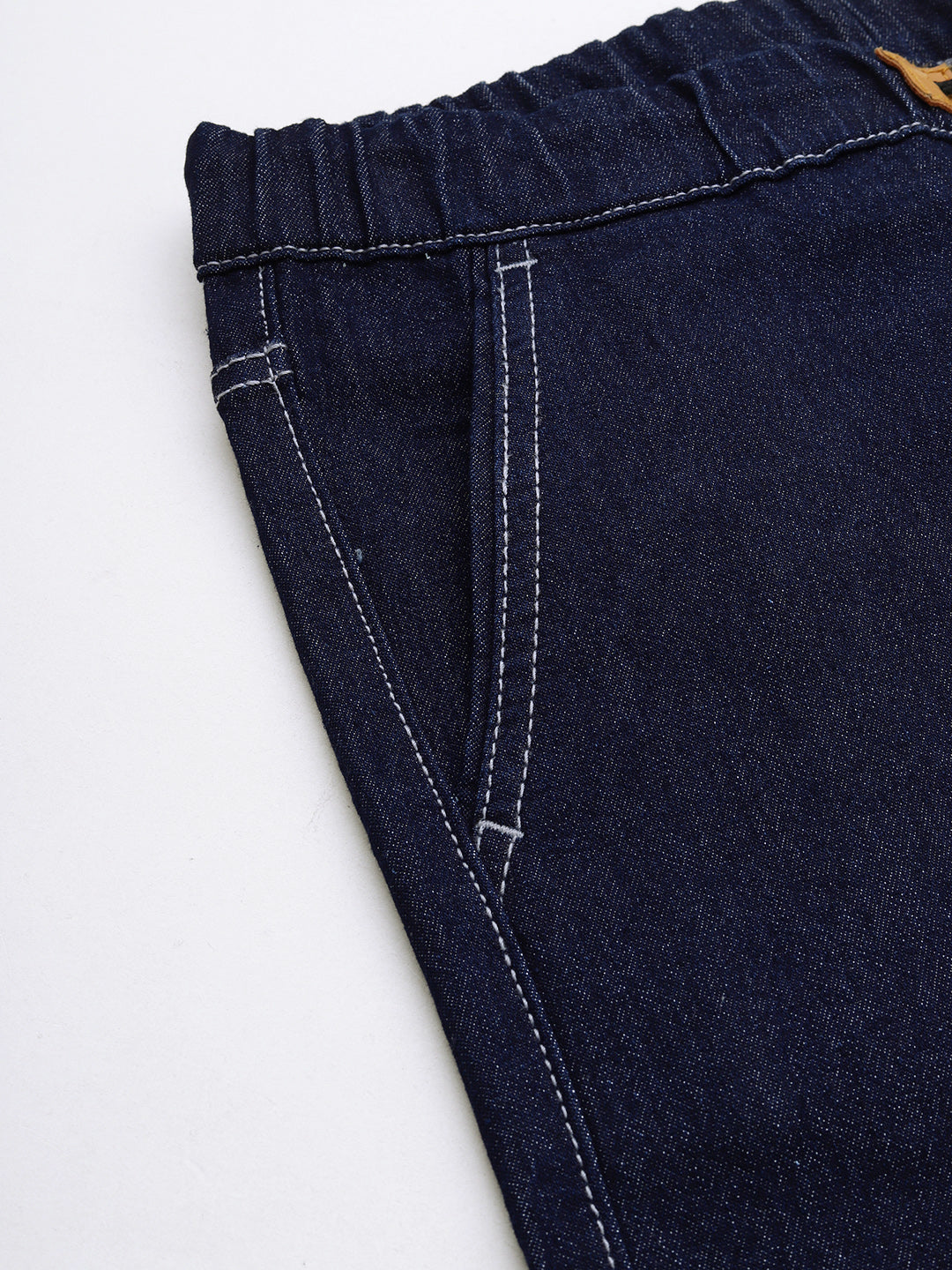 Men's Dark Blue Slim Fit Washed Jogger Jeans Stretchable