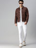 Men's Brown Regular Fit Washed Full Sleeve Denim Jacket