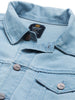 Men's Ice Blue Regular Fit Washed Full Sleeve Denim Jacket