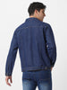 Men's Blue Solid Regular Denim Jacket